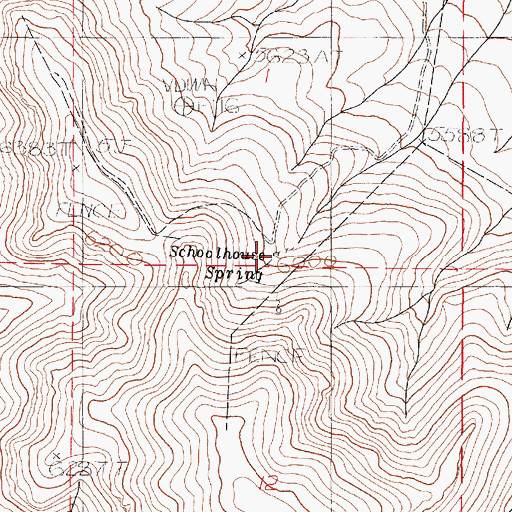 Topographic Map of Schoolhouse Spring, OR
