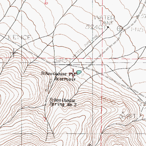 Topographic Map of Schoolhouse Pit Reservoir, OR