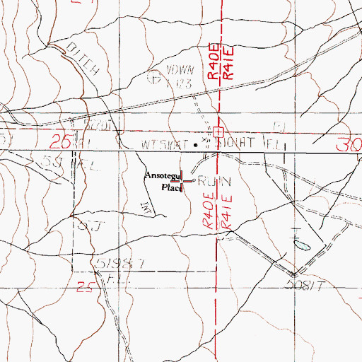 Topographic Map of Ansotegui Place, OR