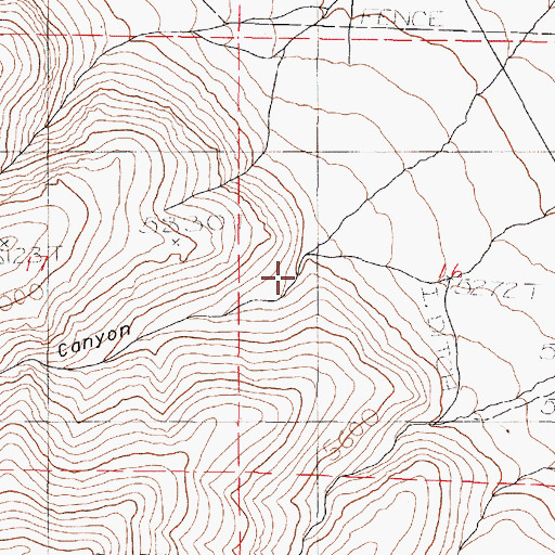 Topographic Map of Rock Canyon, OR