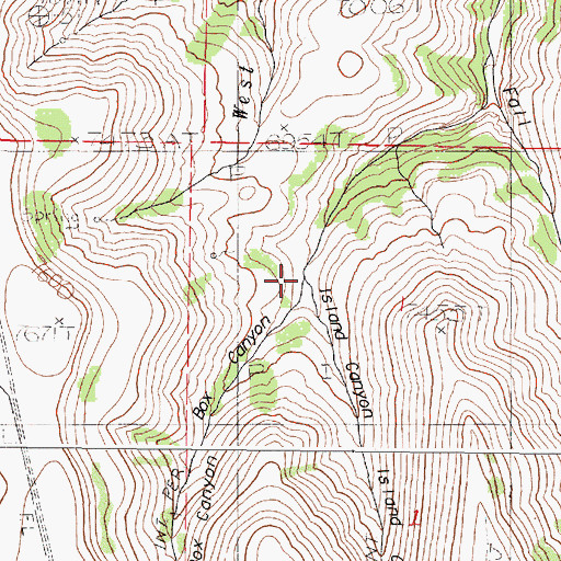 Topographic Map of Island Canyon, OR