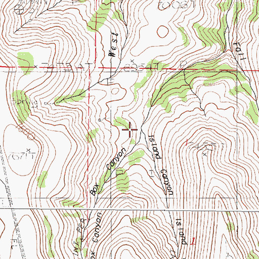 Topographic Map of Box Canyon, OR