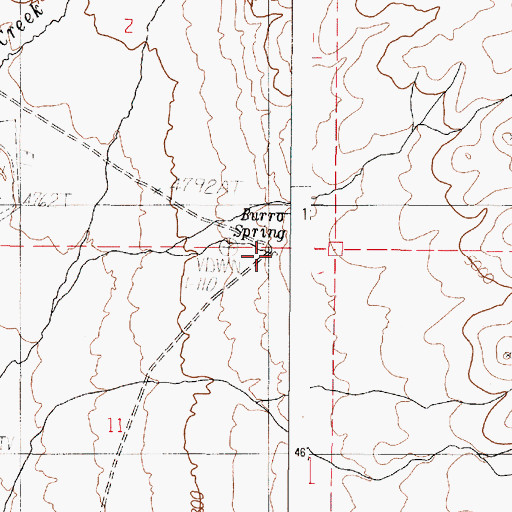 Topographic Map of Burro Spring, OR