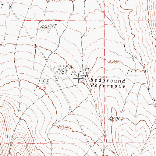 Topographic Map of Bedground Reservoir, OR