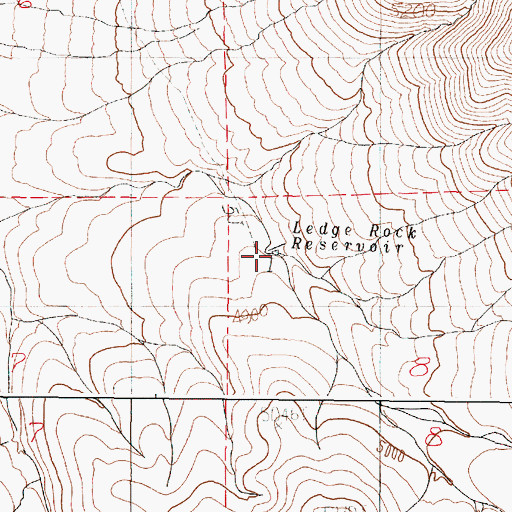 Topographic Map of Ledge Rock Reservoir, OR