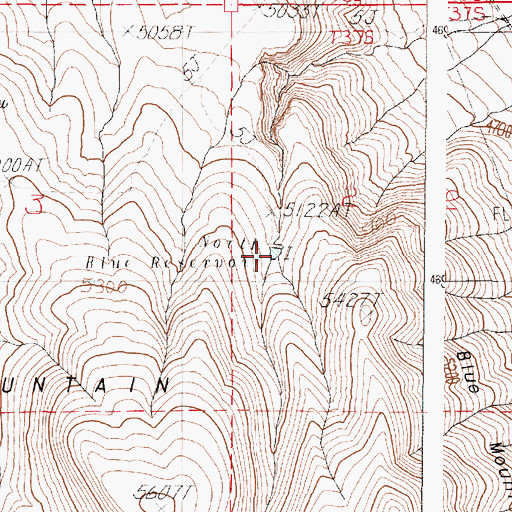 Topographic Map of North Blue Reservoir, OR