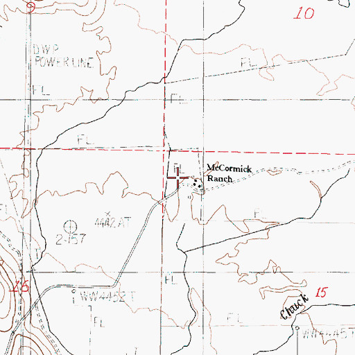 Topographic Map of McCormick Ranch, OR