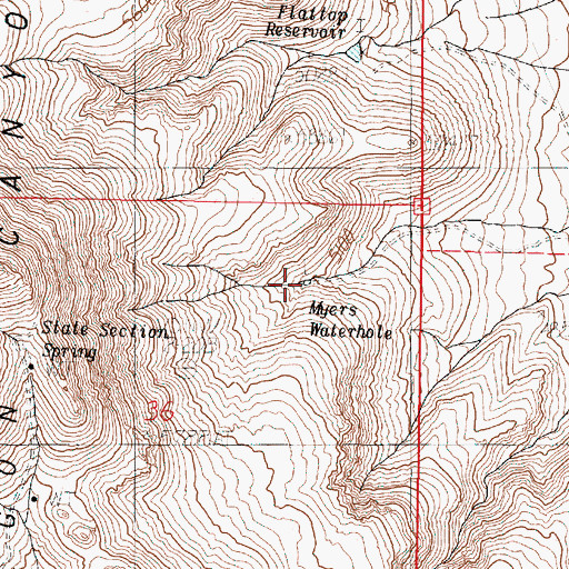 Topographic Map of Myers Waterhole, OR