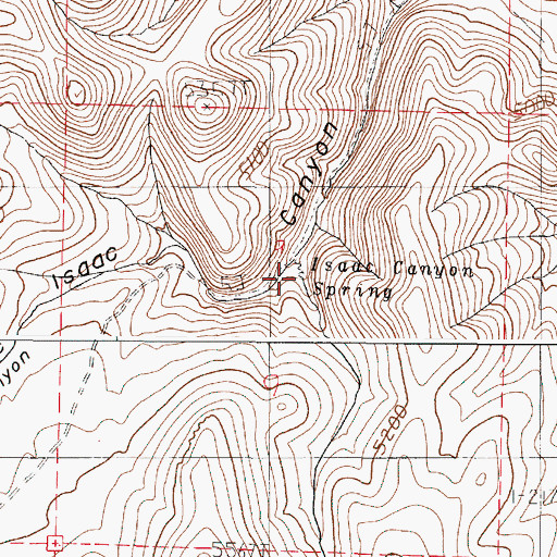 Topographic Map of Isaac Canyon Spring, OR