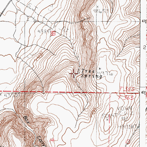 Topographic Map of Tree Spring, OR