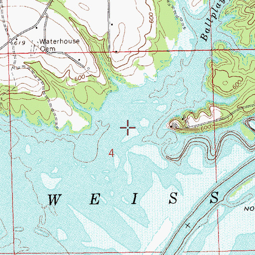 Topographic Map of Ballplay Creek, AL
