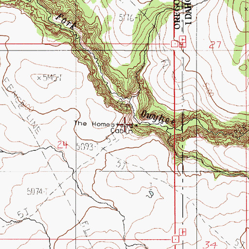 Topographic Map of The Homestead Cabin, OR