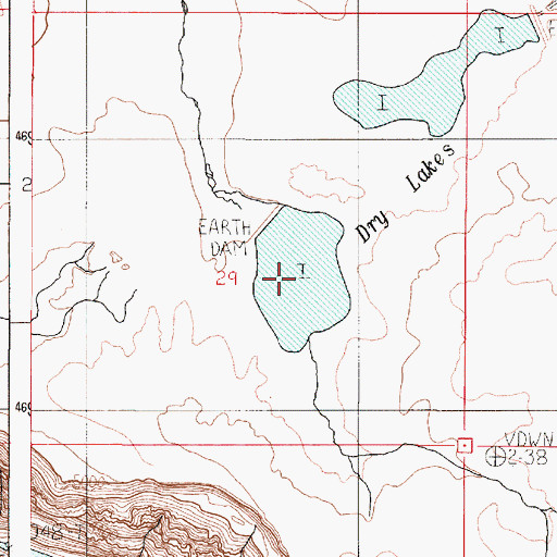 Topographic Map of Dry Lakes, OR