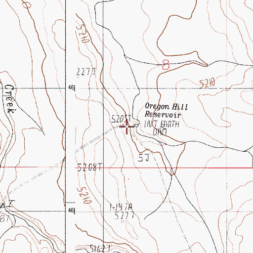 Topographic Map of Oregon Hill Reservoir, OR