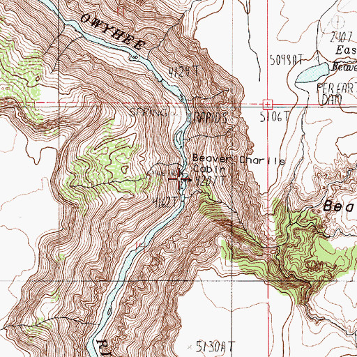 Topographic Map of Beaver Charlie Cabin, OR
