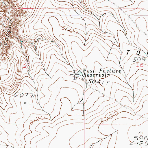 Topographic Map of West Pasture Reservoir, OR