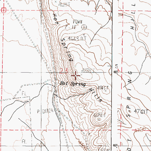 Topographic Map of Hot Spring Hills, OR