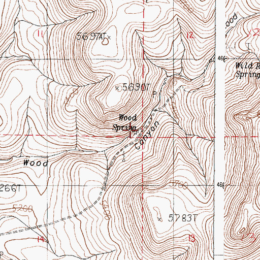Topographic Map of Wood Spring, OR