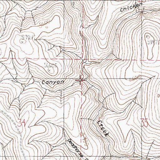 Topographic Map of Sunflower Canyon, OR