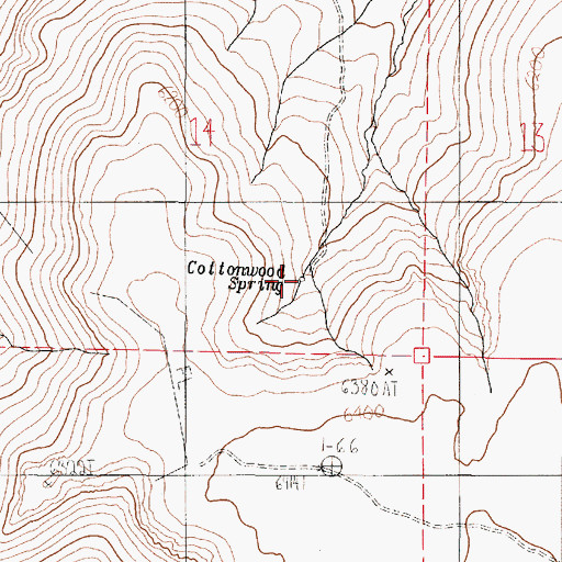 Topographic Map of Cottonwood Spring, OR