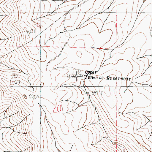Topographic Map of Upper Tenmile Reservoir, OR