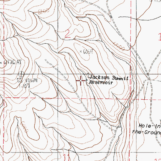 Topographic Map of Jackson Summit Reservoir, OR