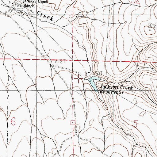 Topographic Map of Middle Fork Jackson Creek, OR
