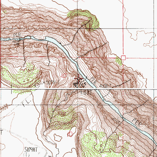 Topographic Map of Bull Creek, OR