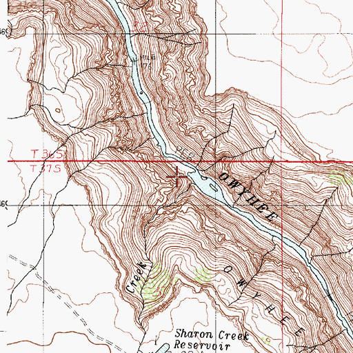 Topographic Map of Sharon Creek, OR