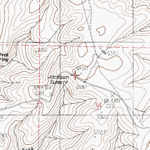 Topographic Map of Jackson Summit, OR