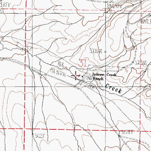 Topographic Map of Jackson Creek Ranch, OR