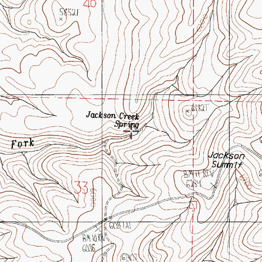 Topographic Map of Jackson Creek Spring, OR