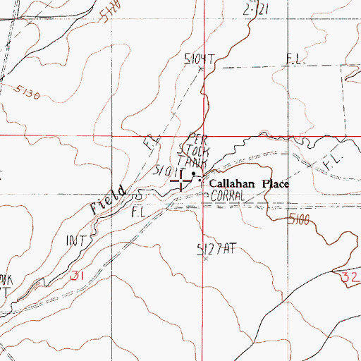 Topographic Map of Callahan Place, OR