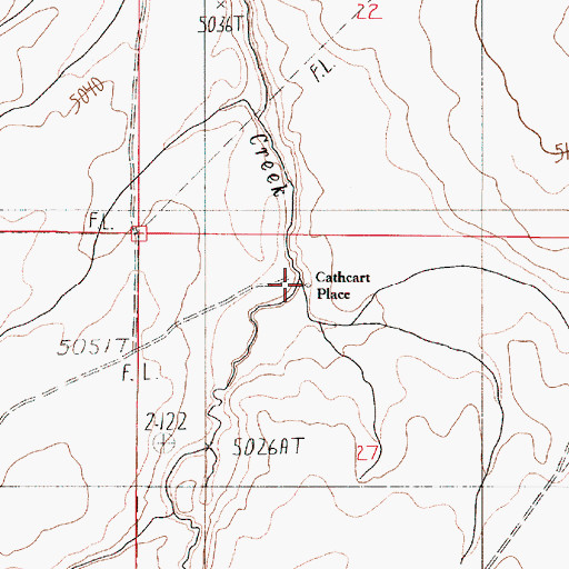 Topographic Map of Cathcart Place, OR