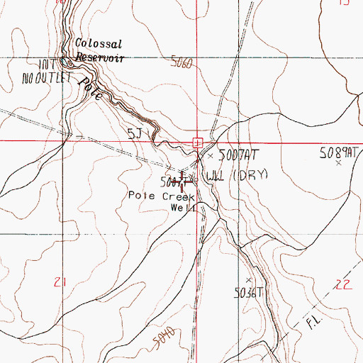 Topographic Map of Pole Creek Well, OR