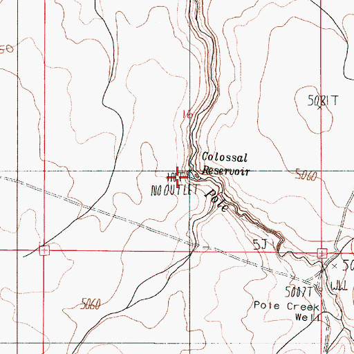 Topographic Map of Colossal Reservoir, OR