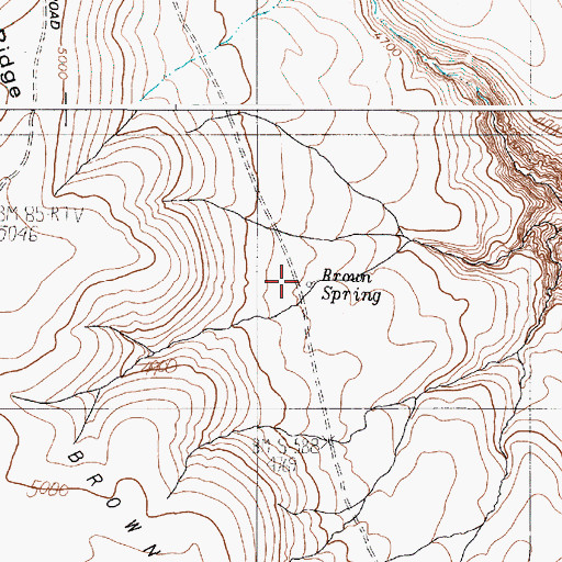 Topographic Map of Brown Spring, OR