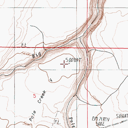 Topographic Map of Big Antelope - Pole Creek V, OR