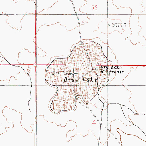 Topographic Map of Dry Lake, OR