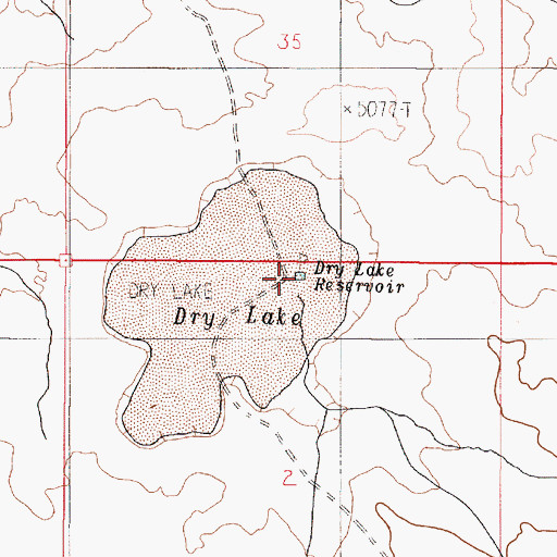 Topographic Map of Dry Lake Reservoir, OR