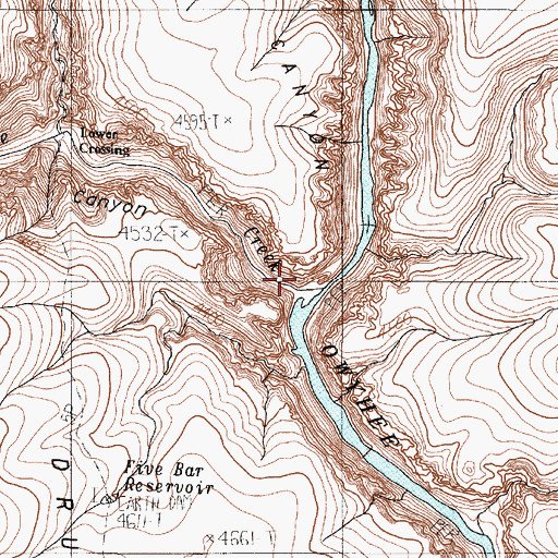 Topographic Map of Big Antelope Canyon, OR