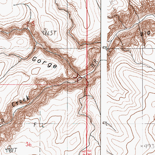 Topographic Map of Twin Springs Gorge, OR