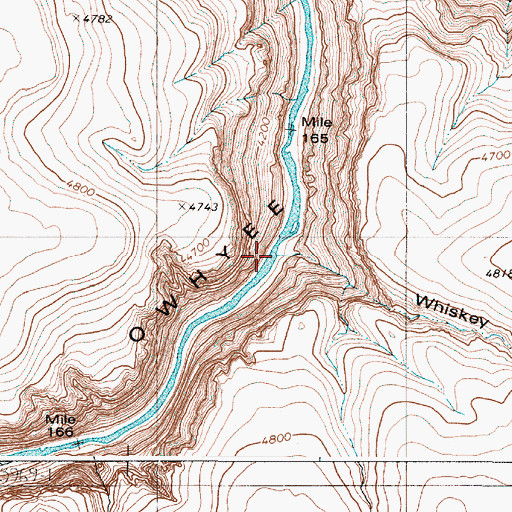 Topographic Map of Whiskey Gulch, OR