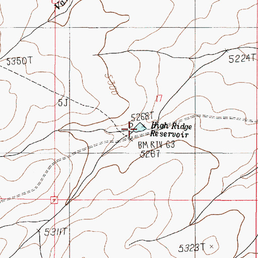 Topographic Map of High Ridge Reservoir, OR