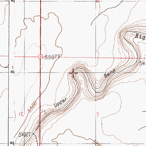 Topographic Map of Upper Bend Big Antelope Creek, OR