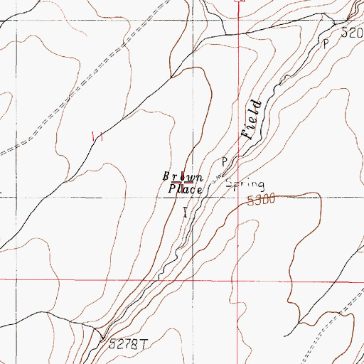 Topographic Map of Brown Place, OR