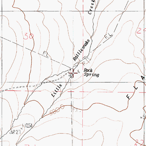 Topographic Map of Rock Spring, OR