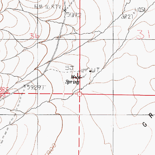 Topographic Map of Mud Spring, OR