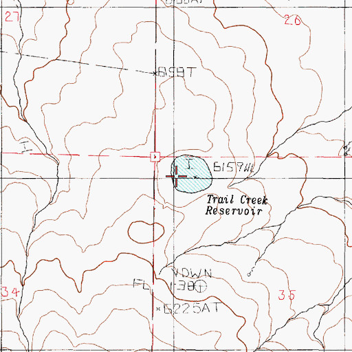 Topographic Map of Trail Creek Reservoir, OR