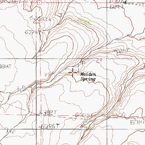 Topographic Map of Maiden Spring, OR